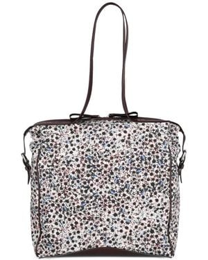 Dries Van Noten Printed Canvas Tote Bag - White