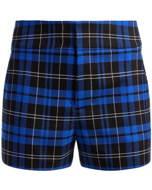 Alice + Olivia Short Taille-Haute Cady À Carreaux - Bleu