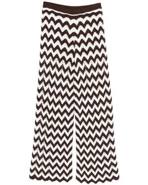 Maje Zig Zag Straight Trousers - White