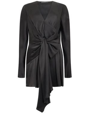 Alberta Ferretti Asymmetrische Bluse Mit Schleife - Schwarz