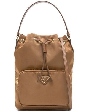 Prada Satchel-Tasche Mit Kordelzug - Braun