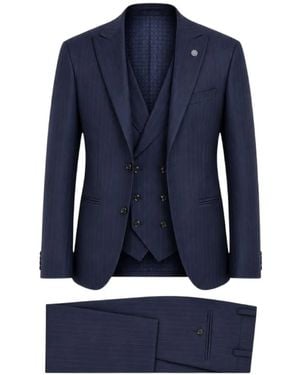 ROBERTO VINCENTI Pinstripe-Pattern Three-Piece Suit - Blue