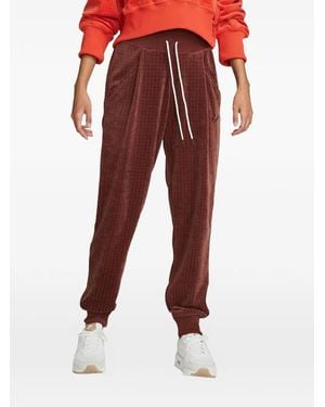 Nike Elasticated-Cuff High-Waisted Track Trousers - Red