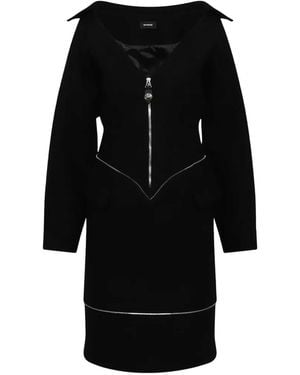 we11done Off-Shoulder Zip-Fastening Dress - Black