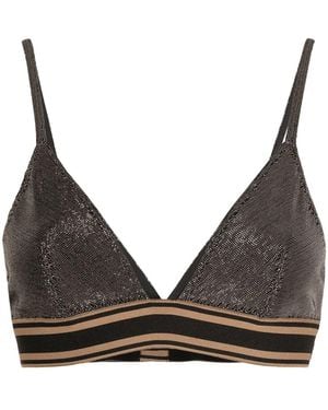 Brunello Cucinelli Striped-Band Bralette - Black