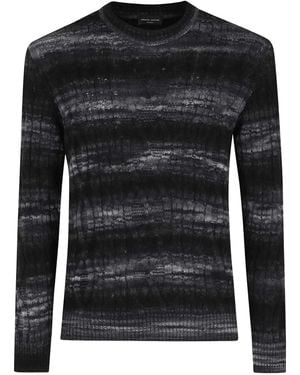 Roberto Collina Striped Crew-Neck Sweater - Black