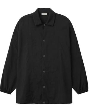 Fear Of God Crinkled-Finish Logo-Patch Jacket - Black