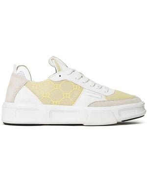 Twinset Fessura Monogram-Panel Lace-Up Sneakers - White
