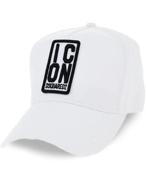 DSquared² Icon Logo-Embroidered Baseball Cap - White
