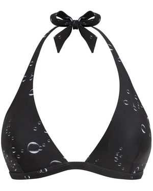 Vilebrequin Bubble-Print Halterneck Bikini Top - Black