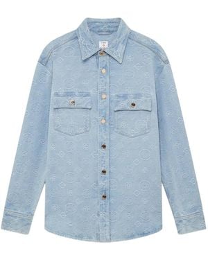 CASABLANCA Monogram-Embroidered Shirt - Blue