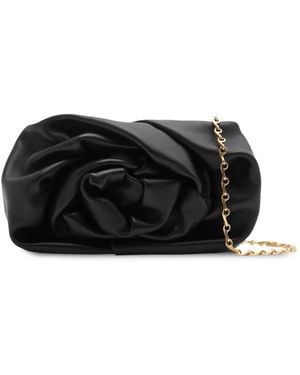 Burberry Rose レザークラッチバッグ - ブラック