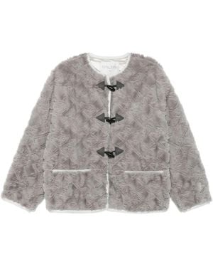 forte_forte Toggle-Fastening Textured Jacket - Grey