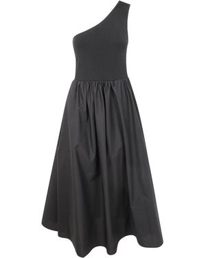 Twinset One-Shoulder Midi Dress - Black
