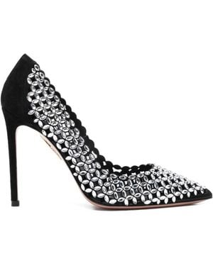 Aquazzura Embellished Pointed-Toe Pumps - Métallisé