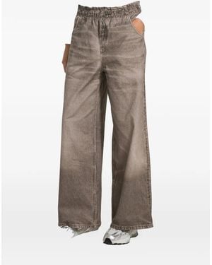 Deha Elasticated Wide-Leg Pants - Grey