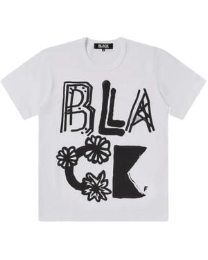 COMME DES GARÇON BLACK Text-Print T-Shirt - White