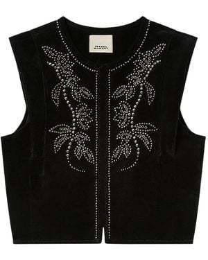 Isabel Marant Poppy Studded Gilet - Black