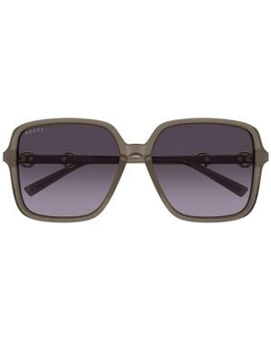 Gucci Occhiali Da Sole Horsebit Squadrati - Viola