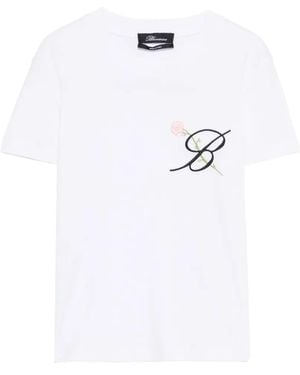 Blumarine Floral-Detail T-Shirt - White