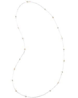 Tory Burch Moondance Long Flower Necklaces - White