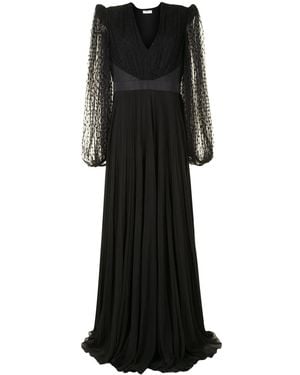 Givenchy Sheer-Lace Detail Dress - Black