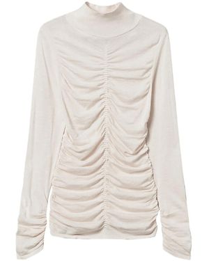 Twinset Gathered High Neck Jumper - White