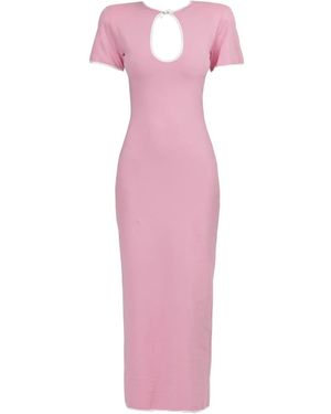 ROWEN ROSE Cut-Out Jersey Midi Dress - Pink