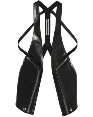 Rick Owens Temple Bauhaus Leather Waistcoat - White