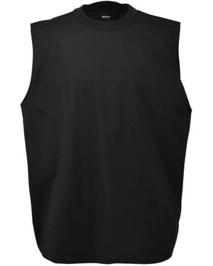 BREATH Crew-Neck Sleeveless Vest - Black