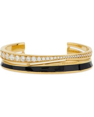 Ferragamo Brazalete con aplique de cristal - Metálico