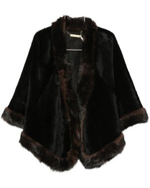 Nour Hammour Olympe Leather Shawl - Black