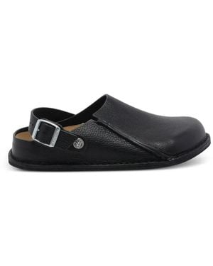 Birkenstock Lutry Premium Buckled Leather Mules - Black
