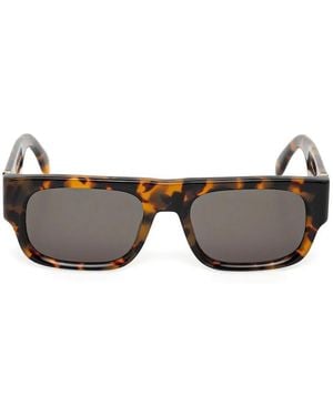 Palm Angels Gafas De Sol Con Montura Rectangular Y Efecto Carey - Gris