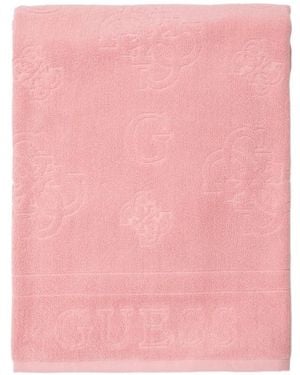 Guess Logo-Jacquard Beach Towel - Pink