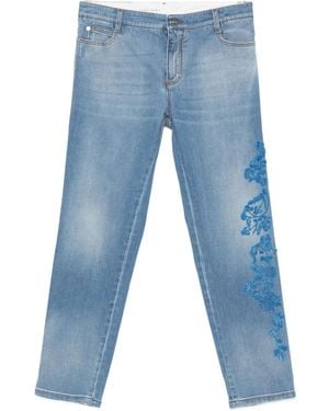 Ermanno Scervino Floral-Embroidery Jeans - Blue