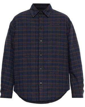 Off-White c/o Virgil Abloh Check Flannel Padded Overshirt - Blue