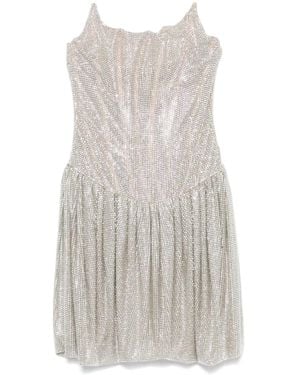 GIUSEPPE DI MORABITO Crystal-Embellished Bustier Mini Dress - White
