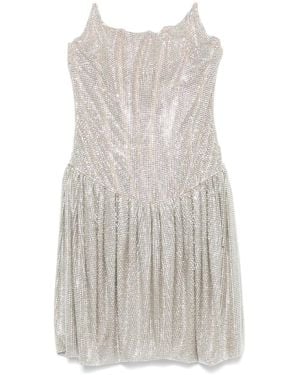 GIUSEPPE DI MORABITO Crystal-Embellished Bustier Mini Dress - White