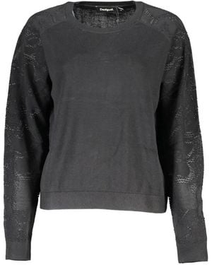 Desigual Lace-Sleeve Sweater - Black