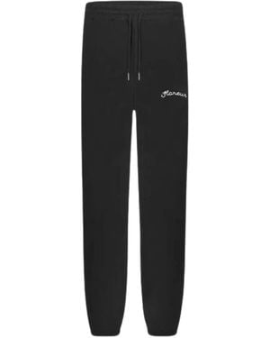 flâneur Embroidered Track Trousers - Black
