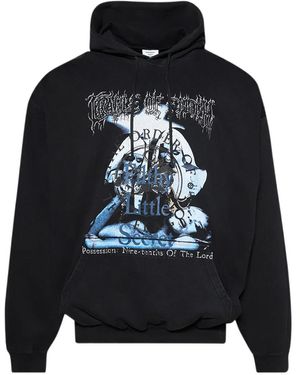 Vetements Graphic-Print Hoodie - Black