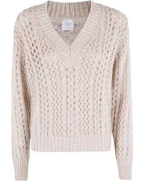 Eleventy Maglione Con Scollo A V - Neutro