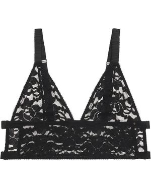 Anine Bing Corpiño Violet con encaje floral - Negro