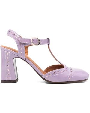 Chie Mihara Mira T-Strap Cutout Court Shoes - Pink