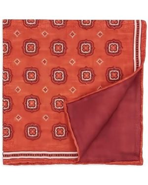 Brunello Cucinelli Medallion-Print Pocket-Square Scarf - Red