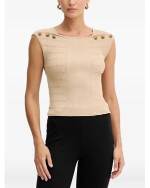 Guess Button Ribbed Top - Blue