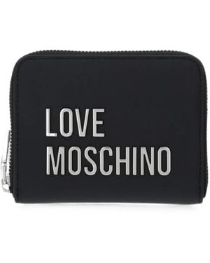 Love Moschino Logo-Plaque Zip Wallet - Black