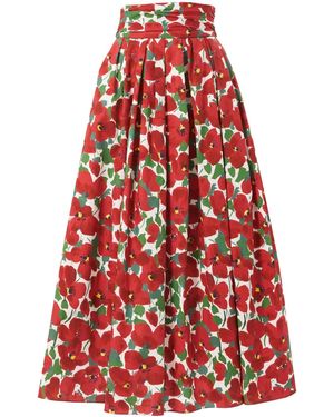 Carolina Herrera Gonna Midi Cummerbund - Rosso