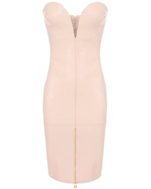 Elisabetta Franchi Dress With Sweetheart Neckline And Zip - White